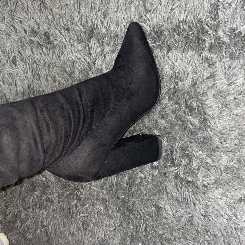 Block Heel Thigh High Boots